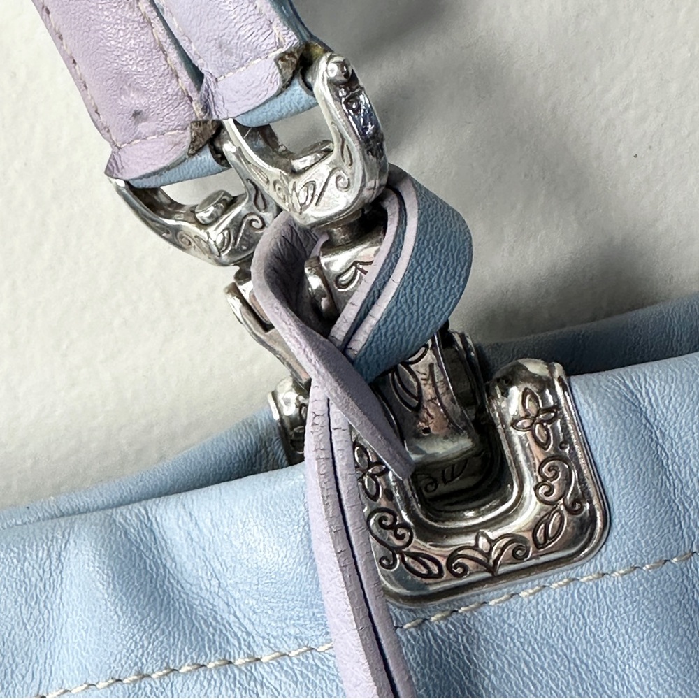Brighton Leather Heart Small Tote Bag C740004 Cornflower Blue - Picture 3 of 15